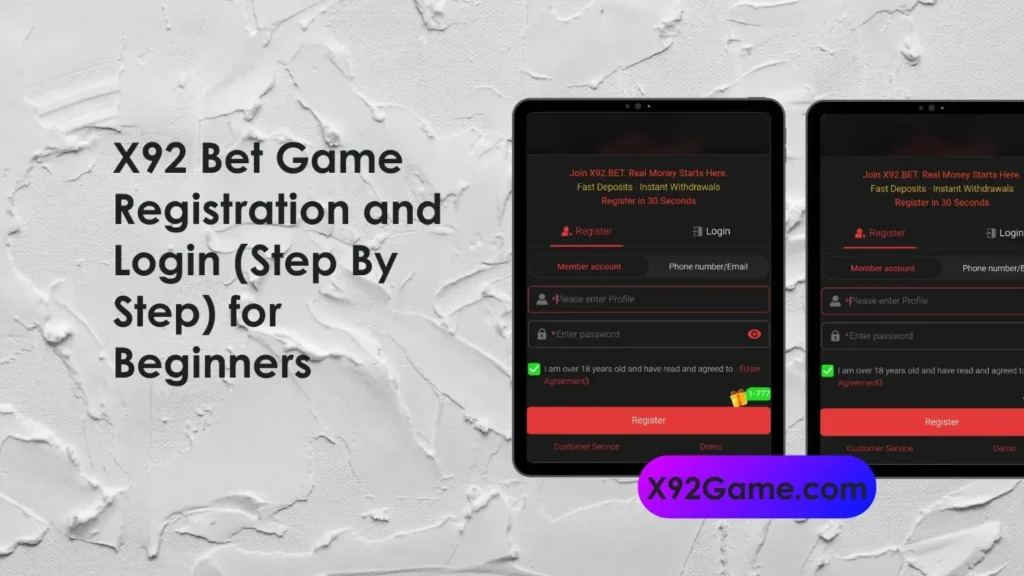 x92 game registration and login